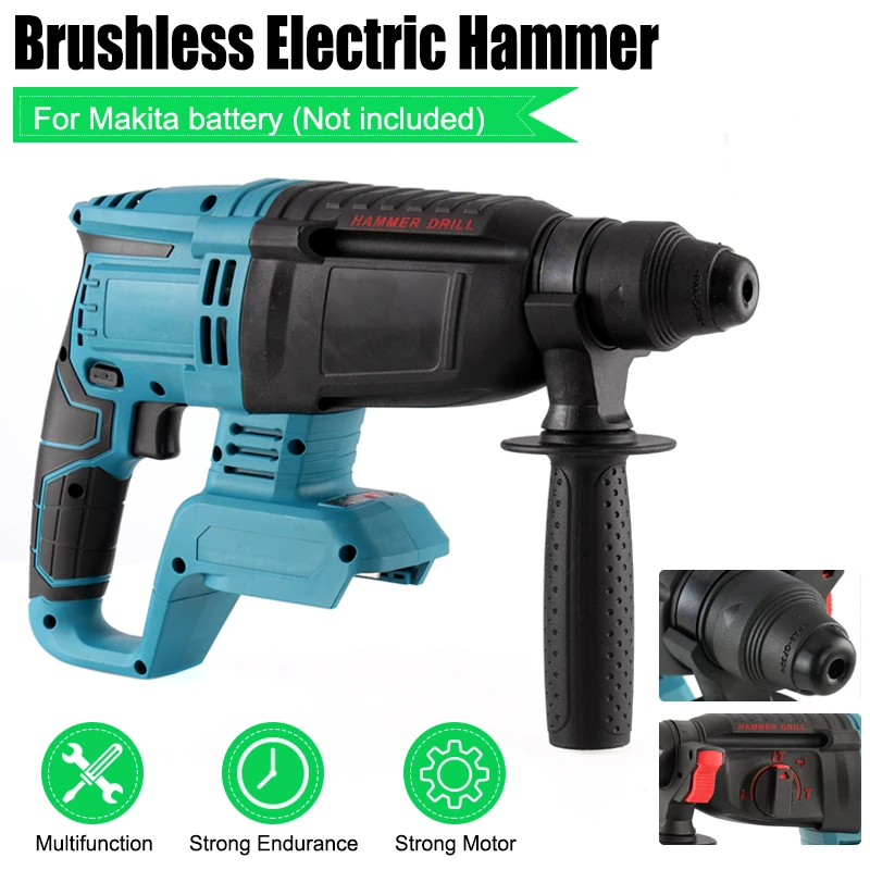 For Makita 21V Cordless Electric Rotary Hammer Drill Impact 4 Modes Body only 