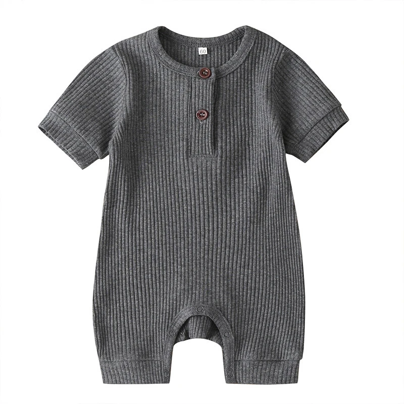 white knit romper baby boy