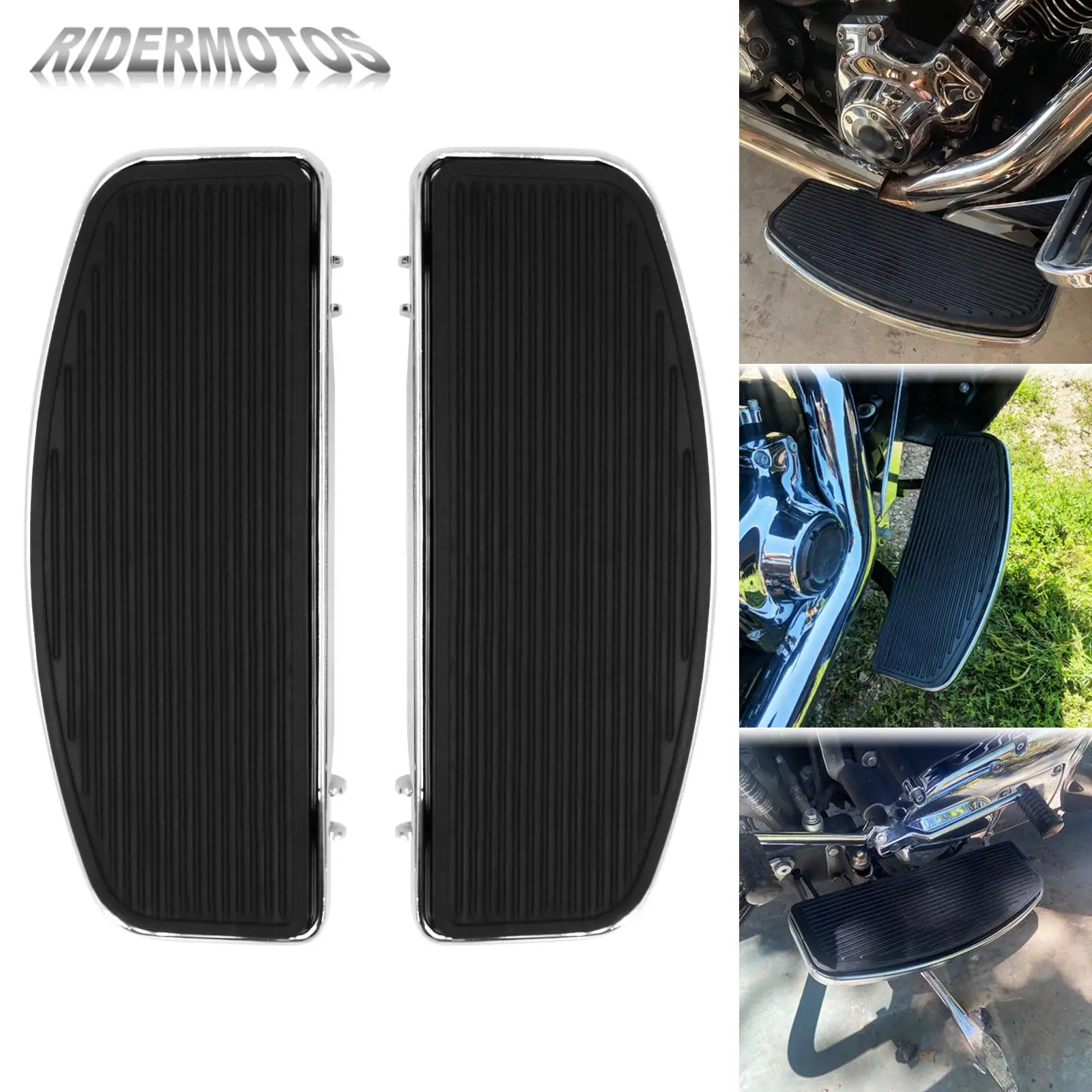 MotorcycleChromeFrontDriverRubberRiderInsertFloorboard