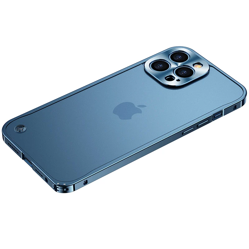 Luxury Metal Frame Lens Protection For iPhone 12 13 mini Pro Max Aluminum Phone Case For iPhone 11 Matte Translucent Back Cover iphone 11 Pro Max wallet case