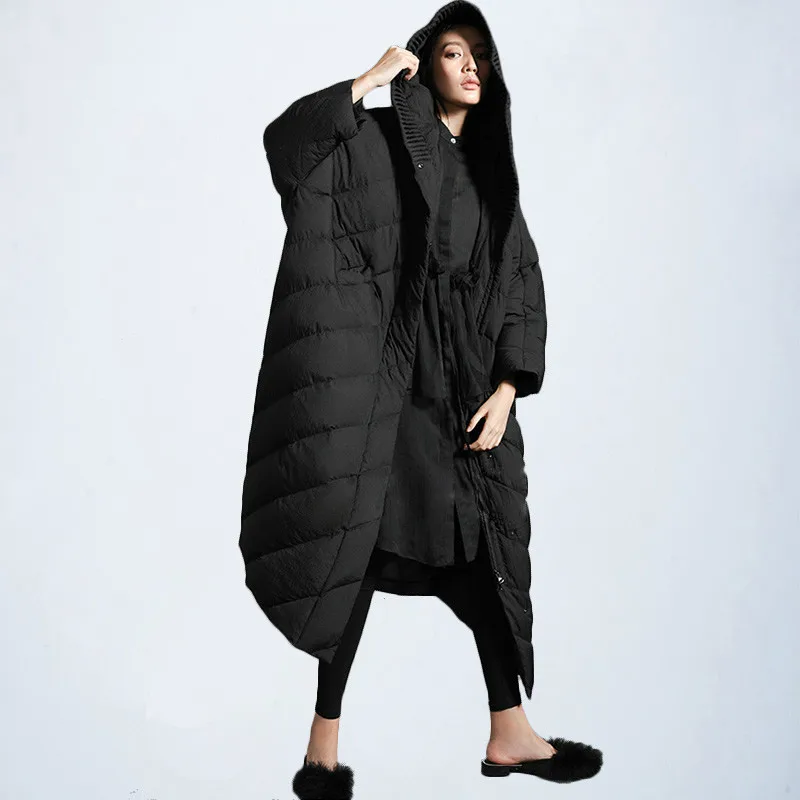 B0076Black Пуховик женский с капюшоном Модный Большой размер с капюшоном больше размера d зимняя куртка Женское пальто куртка Женский - Цвет: B0076Black