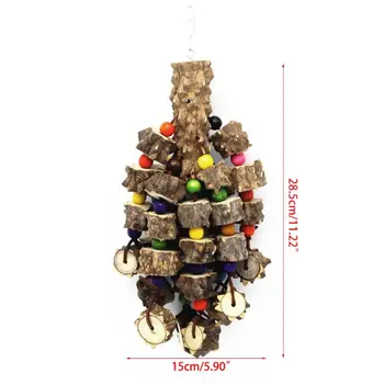 

Large Parrot Chew Toy Bird Chewing Toy Wooden Blocks Tearing Toys