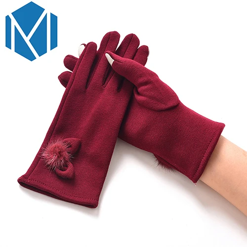 mirco velvet red Лидер продаж, вязаные перчатки для женщин, мужчин, детей, толстые теплые зимние варежки на полный палец, женские тянущиеся вязаные однотонные шерстяные перчатки - Цвет: mirco velvet red