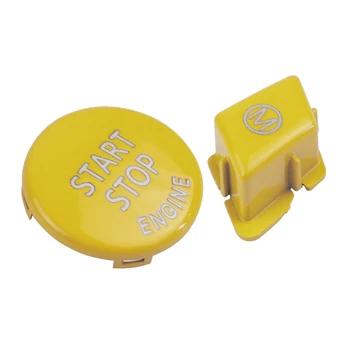 

Car Steering Wheel M Model W/ Start Stop Engine Button Cap For BMW 3 Series E90 Yellow ABS Plastic Switch Button