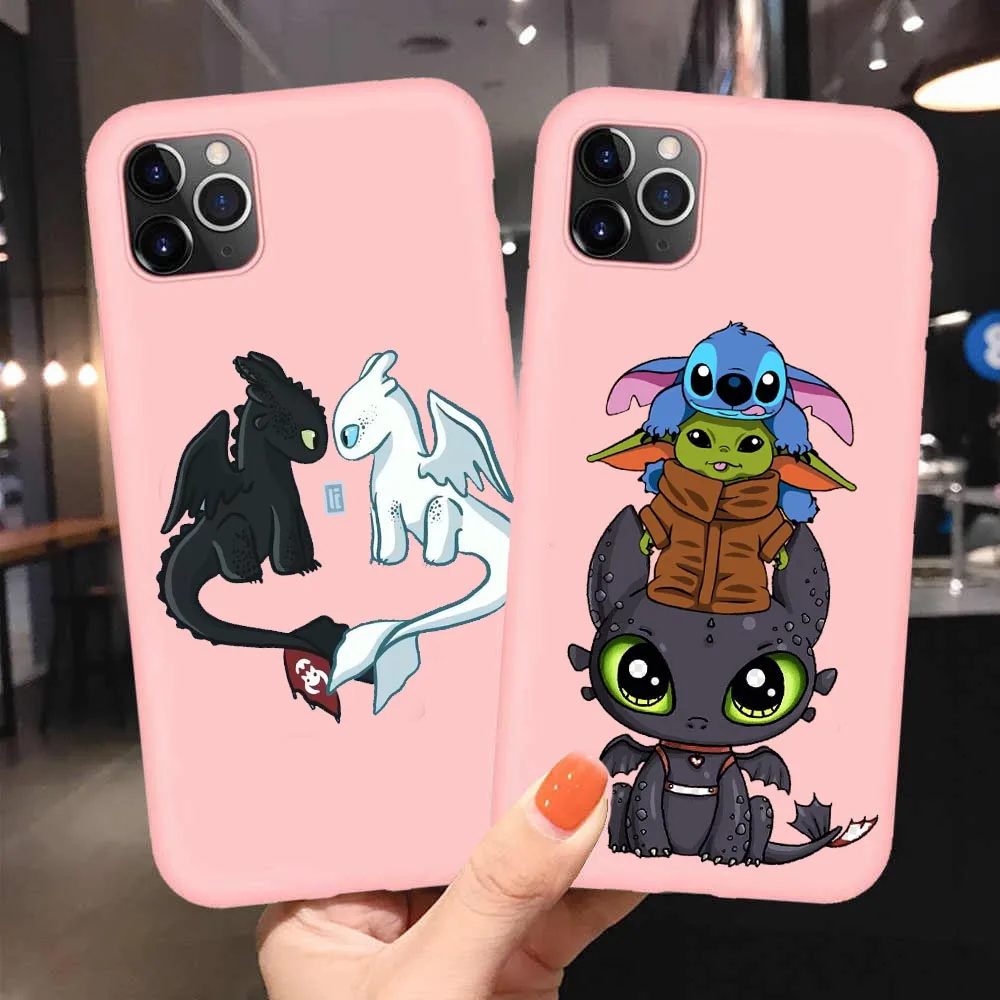 

Lovely Cool Yoothless How To Train Your Dragon For iPhone 11 Pro Max 5S 6S 7 8 Plus X XR XS Max Fashion Pink Silicone Phone Case