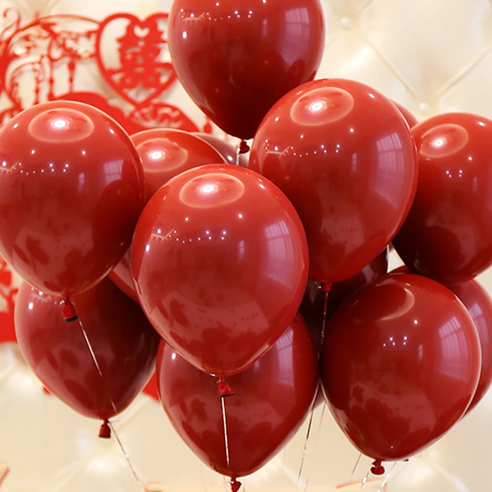 100/50pcs Red Latex Balloons Double Layers Balloons Wedding Decorations for Home Party Anniversary