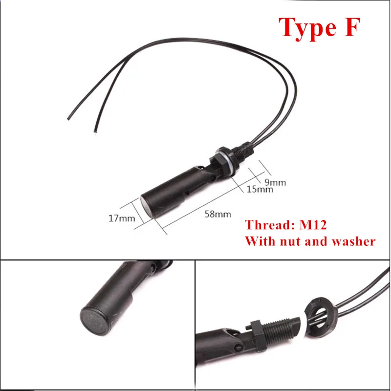 Horizontal Float Sensor Switch for Automatic Water Level Control in Tanks and Pools