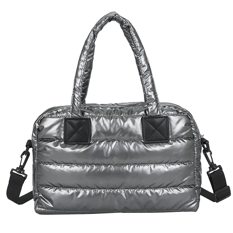 Vento Marea-bolsa de ombro acolchoada espacial para mulheres, algodão de nylon quente, sacolas pretas crossbody, bolsa designer, bolsas, inverno, 2021