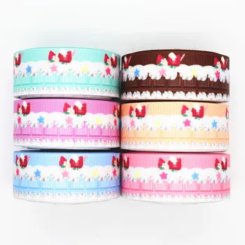 

10 Yards 1'' 25MM Fruits/Cake Printed Grosgrain Ribbons For Hair Bows DIY Handmade Materials Y19121803