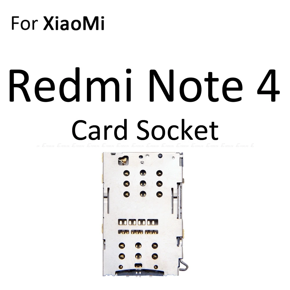 Sim Card Socket Slot Tray Reader Holder Connector Micro SD Adapter Container For XiaoMi Redmi 4A 4 Pro Note 4 Replacement Parts