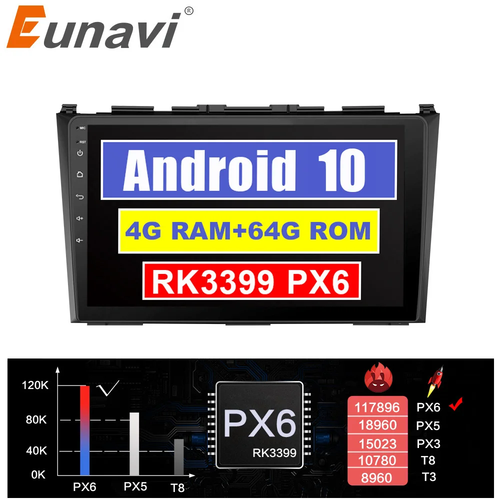Eunavi 2 Din GPS Car Multimedia Player For Honda CRV 2007 2008 2009 2010 2011 Touch Sreen DSP RDS Autoradio Navigation Radio