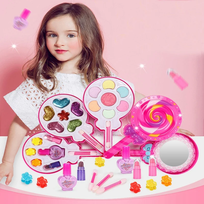 Набор для макияжа для девочек леденец Косметические палитры для теней детская Нетоксичная Косметика для макияжа