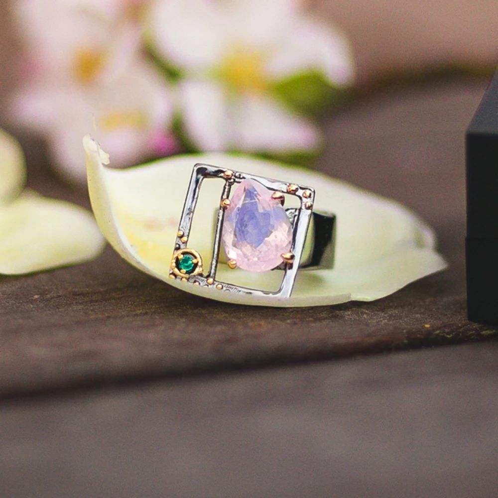 Pink stone ring (8)