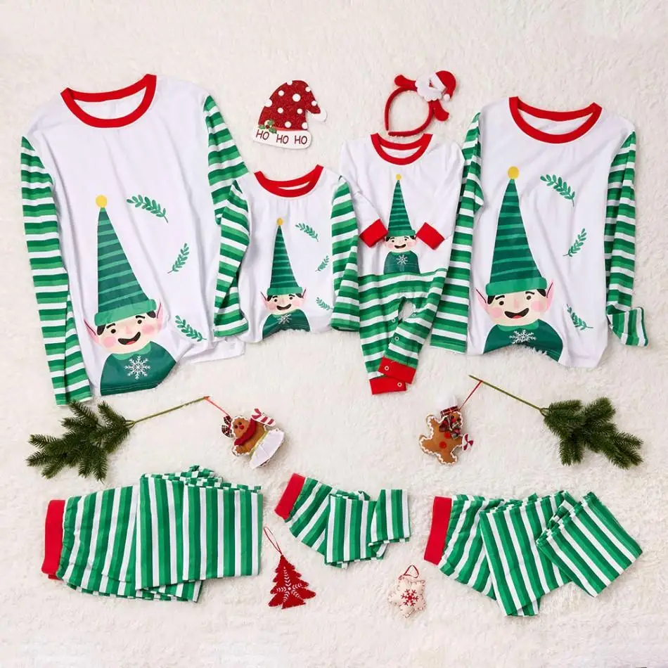 2019-Navidad-PJs-conjunto-ni-os-adultos-X-mas-pijamas-familia-juego-trajes-de-pijamas-de
