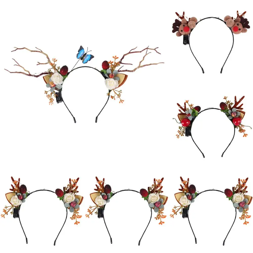 PATIMATE Christmas Light Headband 2020 Xmas Navidad Decor Merry Christmas Decorations For Home Cristmas Decor New Year 2021