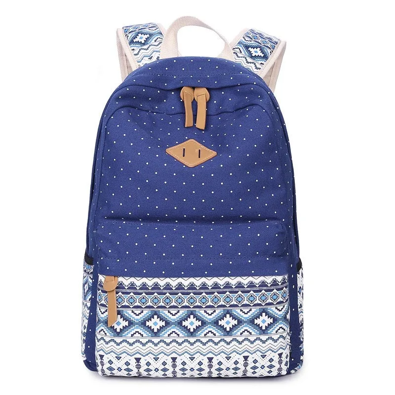 

NBPACK Vintage Girls School Bags for Teenagers girl Schoolbag Canvas Bag women travel bags printing School Backpack