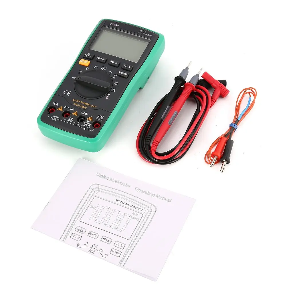 

Digital Multimeter HY-19A DC/AC Voltage Current Meter Handheld Ammeter Ohm Diode Capacitance Tester 5999 Counts Multitester