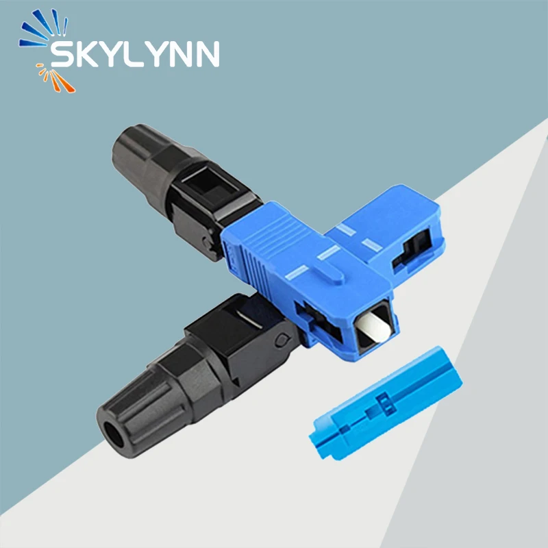 10Pcs/Bag Embedded SC UPC Fiber Optic Fast Connector FTTH SM Fiber Optic SC Quick Connector SC Adapter Field Assembly