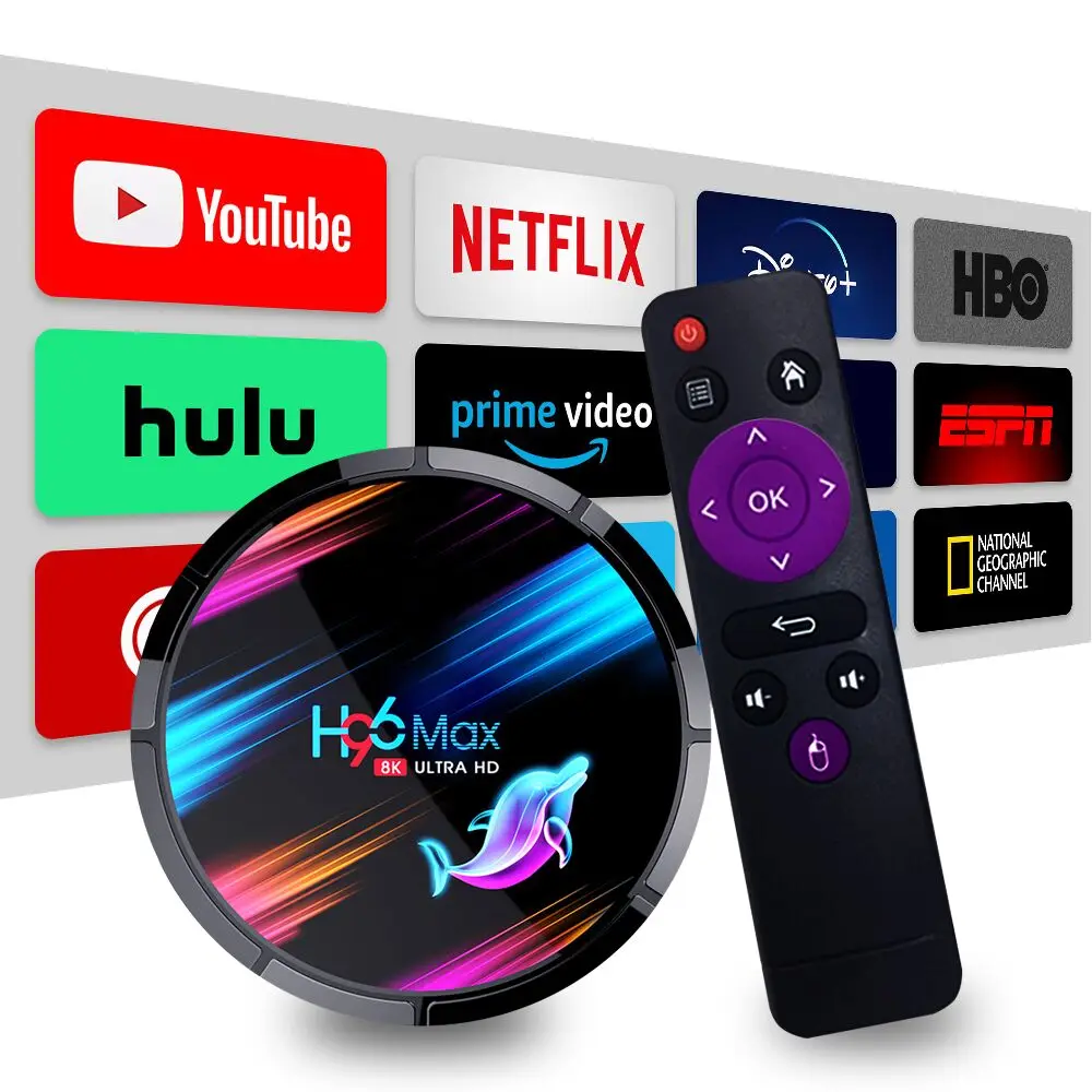 Baratos 8K Smart TV Box Amlogic S905X3 Quad Core Android 9,0 4GB de RAM 128GB ROM USB 3,0 Set Top Box WIFI Bluetooth TVBOX
