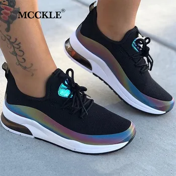 

Women Sneakers Vulcanized Air Shockproof Shoes Mesh Walking Ladies Non Slip Autumn Breathable Lace Up Woman Outdoor 2020