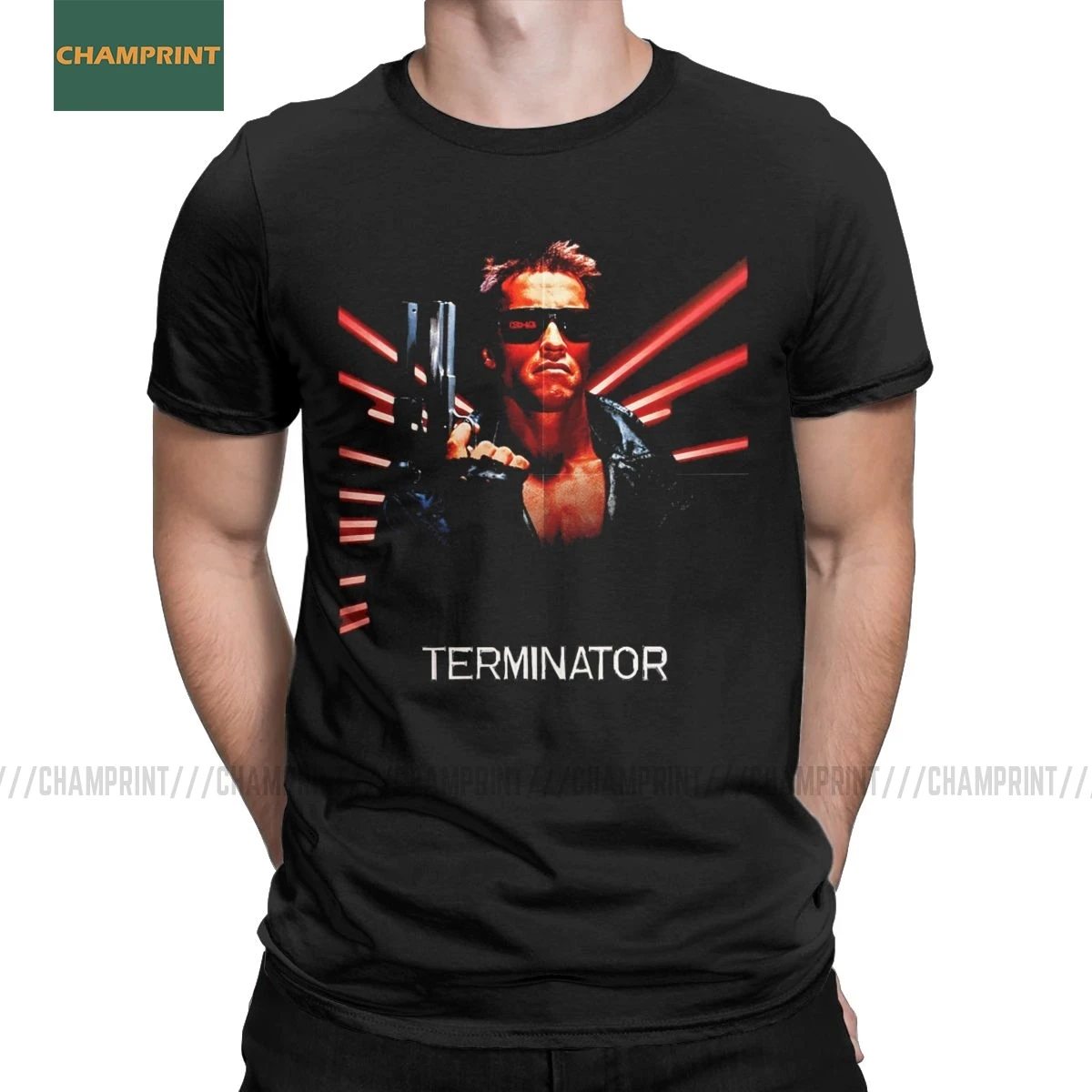 Мужская хлопковая футболка Terminator с роботом Арнольдом Шварценеггером T800 T1000 Skynet