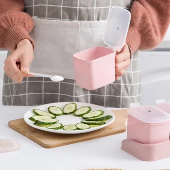 

Multi-grid Condiment Storage for Box Storage Salt Pepper with Kitchen Design Powder Dust-proof Spoon Supplies Gourmet