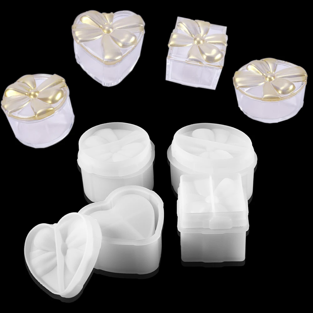 

14 Styles Storage Box Silicone Molds Heart Shape Square Case Epoxy Resin Mold For DIY Jewelry Making Handmade Crafts Accessories