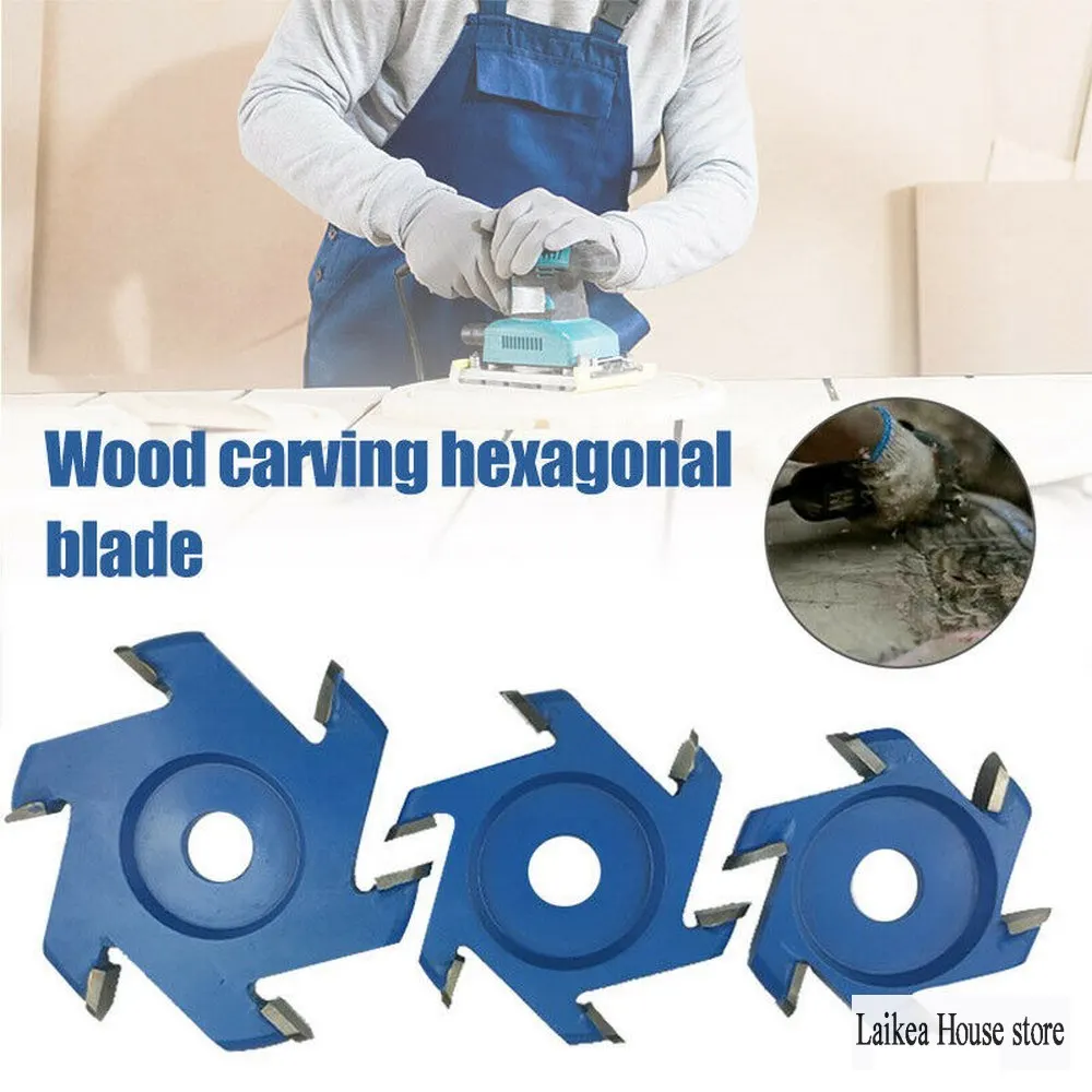 

Hexagonal Blade Fillet Power Wood Carving Tool Angle Grinder Accessory for 16mm Aperture Angle Grinder 75mm/85mm/100mm Hand tool