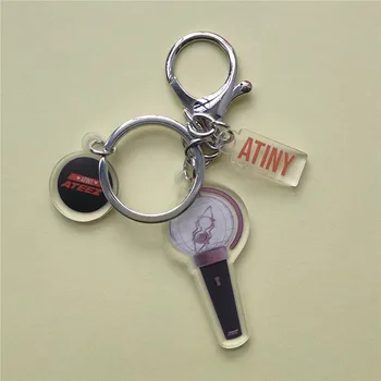 

Kpop ATEEZ Lightstick Shaped Acrylic Key Chain Fashion Keyring Key Holder Bag Pendant Charm