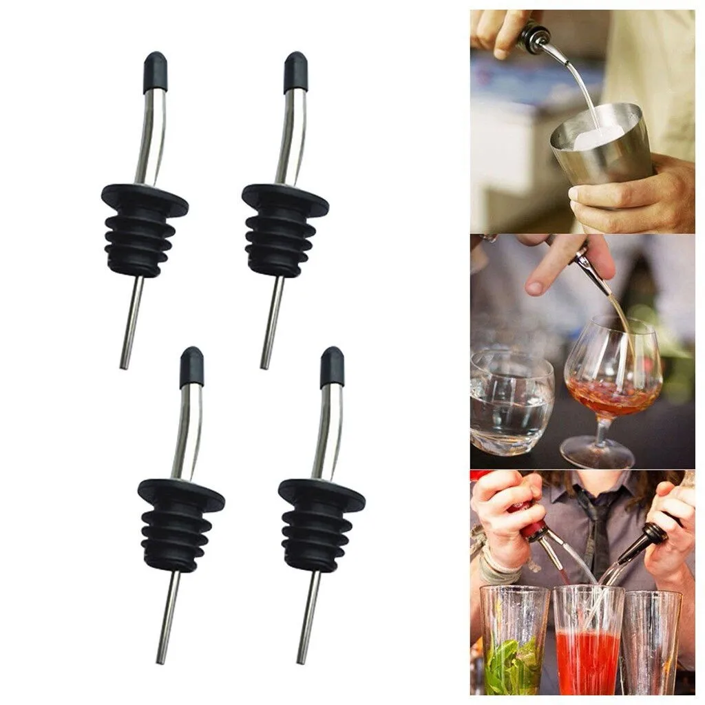 Wine or Oil Set Of 4 Wine Pourers Bottle Stoppers Spouts For Liquor Wine or Oil Set Of 4 Wine Pourers Bottle Stoppers Spouts For Liquor