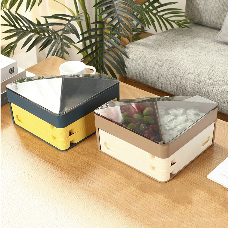 

Diamond Shaped Multifunctional Fruit Tray Storage Tray Home Creative Multi-layer Candy Dry Fruit Box New Year Snack Box
