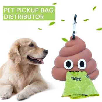 

Pet Poop Bag Cute Shit-shaped Dog Cat Waste Bags Portable Dog Poop Dispenser Holder Pets Cleaning Products For Outdoor