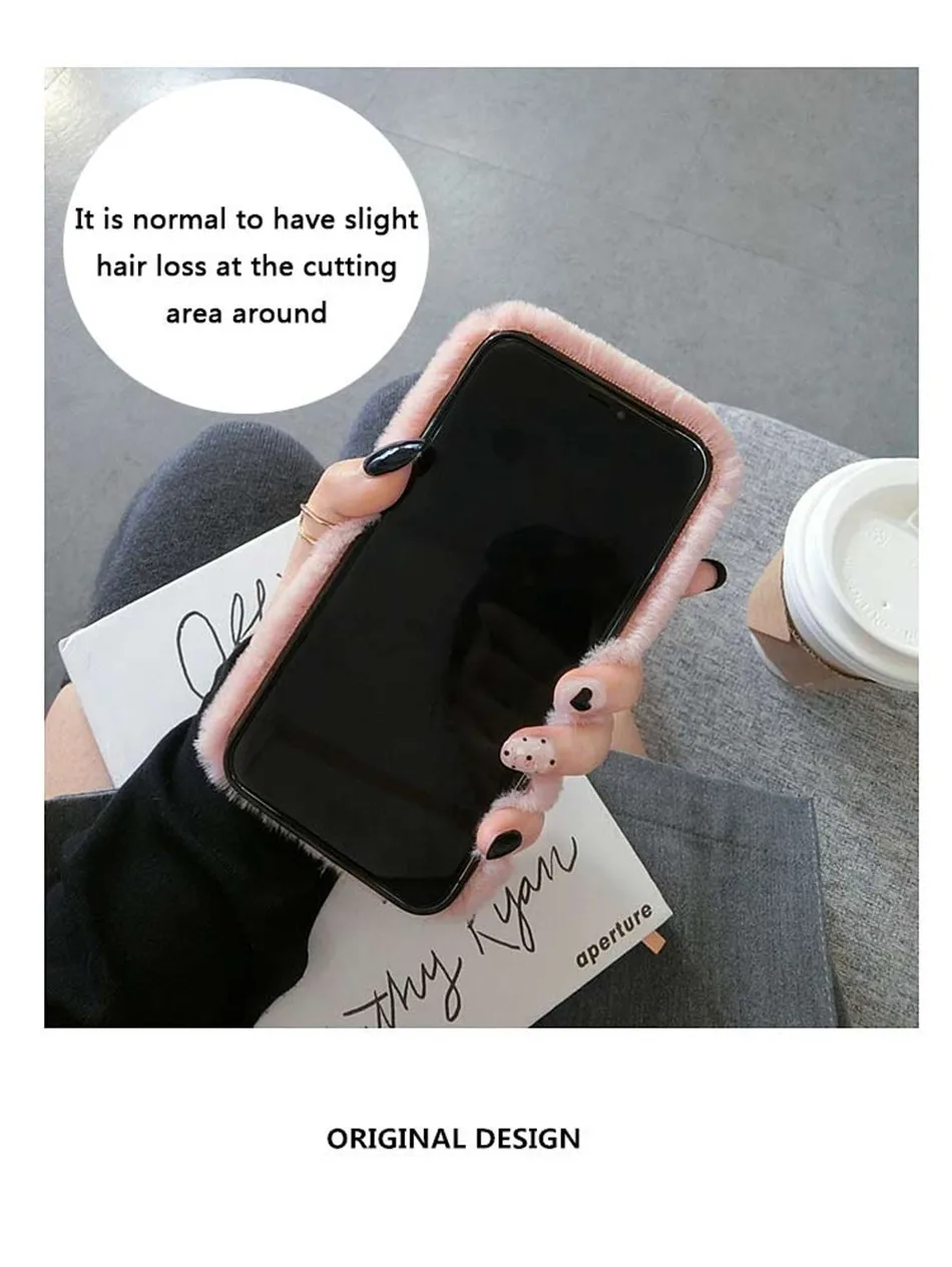 Lovebay плюшевый пушистый меховой чехол для телефона для iPhone 11 Pro X XS XR Max 6 6s 7 8 Plus металлический объектив рамка сплошной цвет мягкий ТПУ чехол