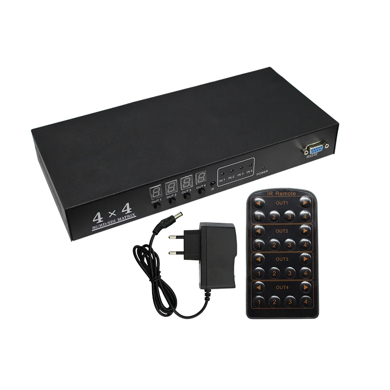 SDI 4x4 Питание разделитель SDI-поддерживает сигналы HD-SDI, SD-SDI и 3G-SDI(4 входа, 4 выхода