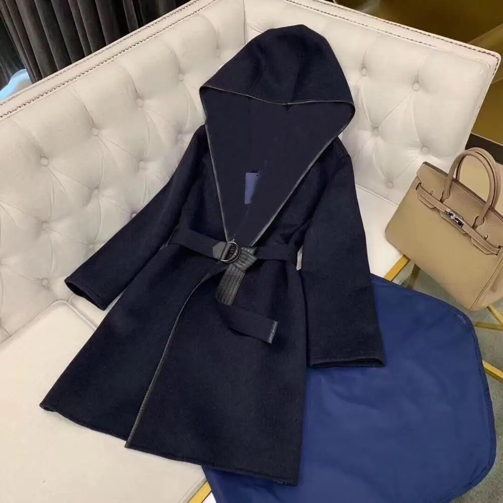 High Quality 2020 AUTUMN Fashion print Vintage women design Coat runway woman dark blue long Jacket | Женская одежда