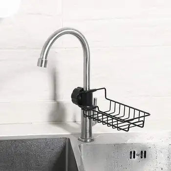 

Stainless Steel Hanging Storage Rack Holder Faucet Clip Bathroom Kitchen Dishcloth Clip Shelf Drain Dry Towel Organizer