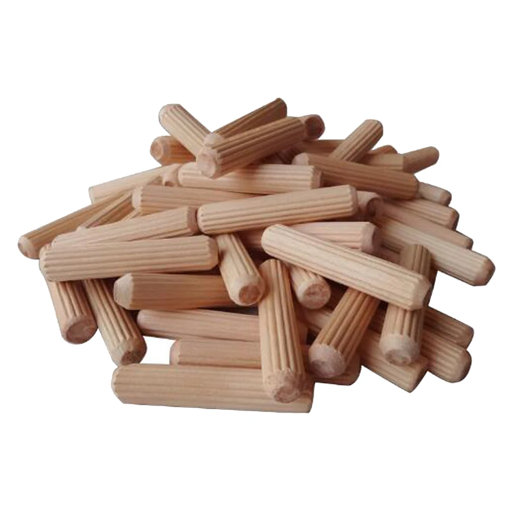 100pcs Dowel Wood Dowels Fluted Wooden Dowels Set of 100pcs Dowel Pins  Fluted Pins for Furniture Cabinets