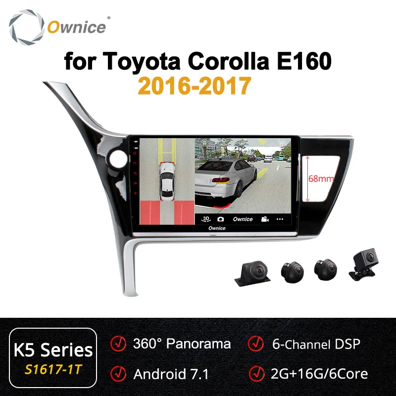 Ownice 10," 360 панорама DSP Android 9,0 k3 k5 k6 Восьмиядерный автомобильный dvd-плеер для Toyota Corolla 4G LTE SPDIF gps Navi - Цвет: S1617-1 K5
