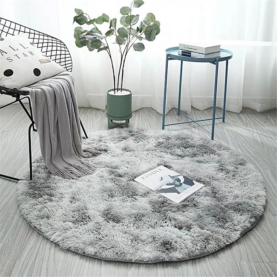 Pink Round Carpet Nordic Ins Style Gradient Colorful Rug For Living Room Bedroom Rugs Fur Mats Large Size Hanging Basket Mat