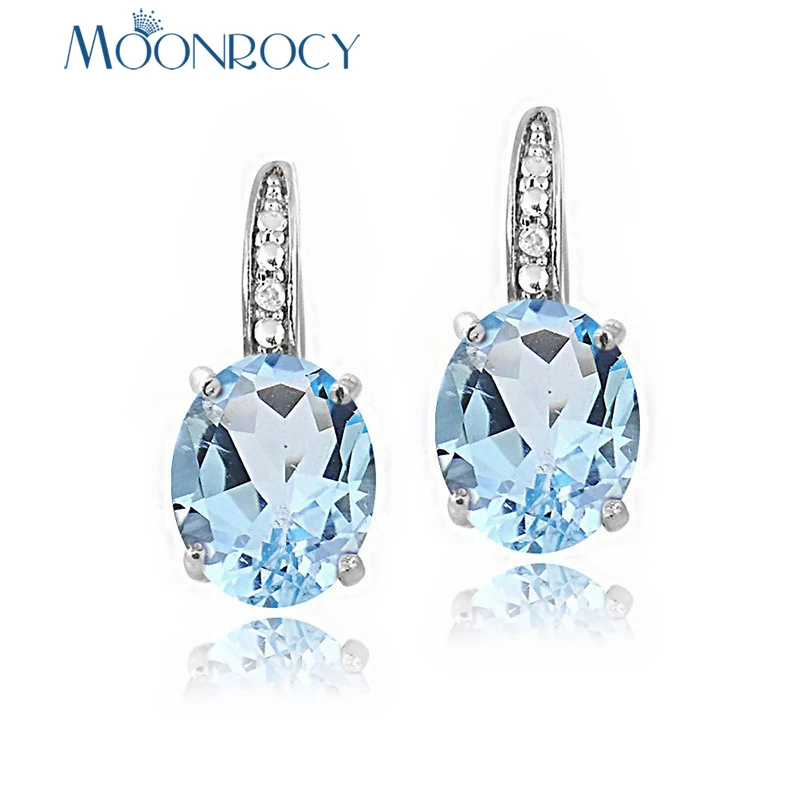 Серьги MOONROCY с кристаллами женские модные серебристые серьги-подвески красного