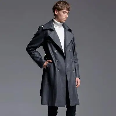 

Causal Wool Coat Mens Luxury Double Breasted British Style Woolen Men Trench Jacket Plus Size 6xl Male Business Overcoat