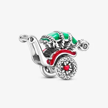 

2020 New Autumn 925 Sterling Silver Rickshaw Charms Enamel Beads Fit Bracelet Original Making Fashion DIY Jewelry For Women