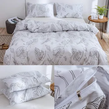 

NAI YUE Simple and Fashionable Cotton Bedding Quilt Duvet Cover Pillowcase Three-Piece 220X240cm Home Bed Soft Comfortable #45