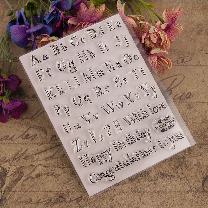 

1Pcs Transparent 11.5x15cm Scrapbooking Album Transparent Seal Alphabet Clear Stamp TPR DIY Decorate