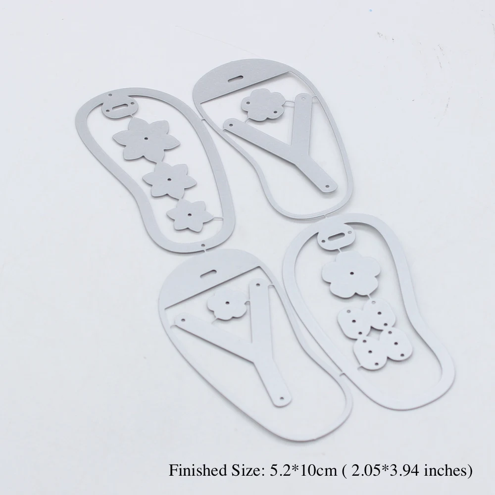 KSCRAFT-귀여운 여름 플립 플롭 셰이커 금속 절단 다이 스텐실, DIY 스크랩북 장식 엠보싱 DIY 종이 카드