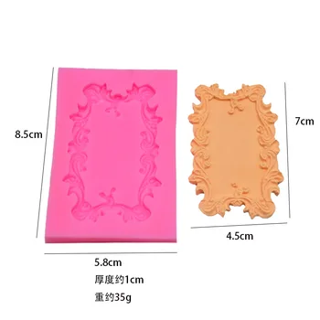 

DIY Bakery Raise Kay Square Frame Lace Modeling Chocolate Cake Decoration Silicone Mould