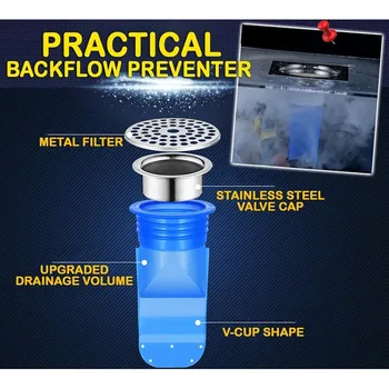

Anti-odor Drain Practical Backflow Preventer Deodorization Silicone Core Sewer Pipe Seal Toilet Stainless Steel Tools