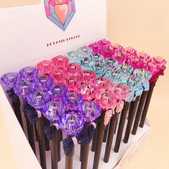 

40pcs/lot Crystal diamond bowknot gel pen Korea creative water ink pen sign pen girls lady party gift writing pen office school