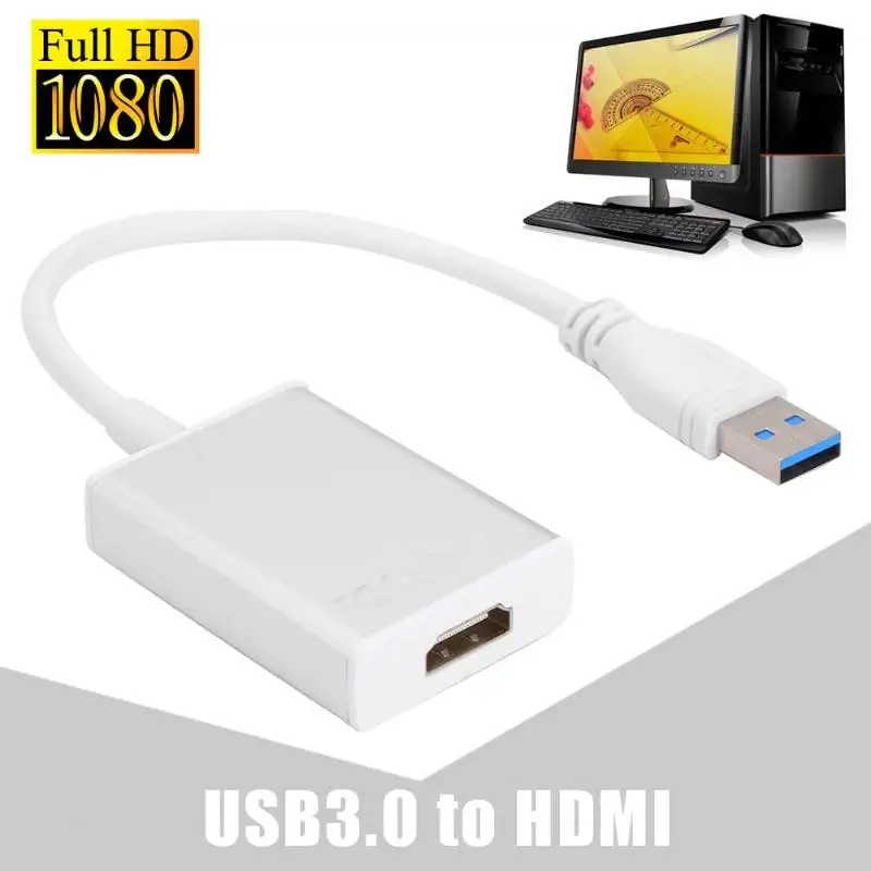 Горячая Распродажа, адаптер конвертер, многофункциональный HD 1080P USB 3,0 в HDMI конвертер, Кабель-адаптер, USB в HDMI видео карта монитор