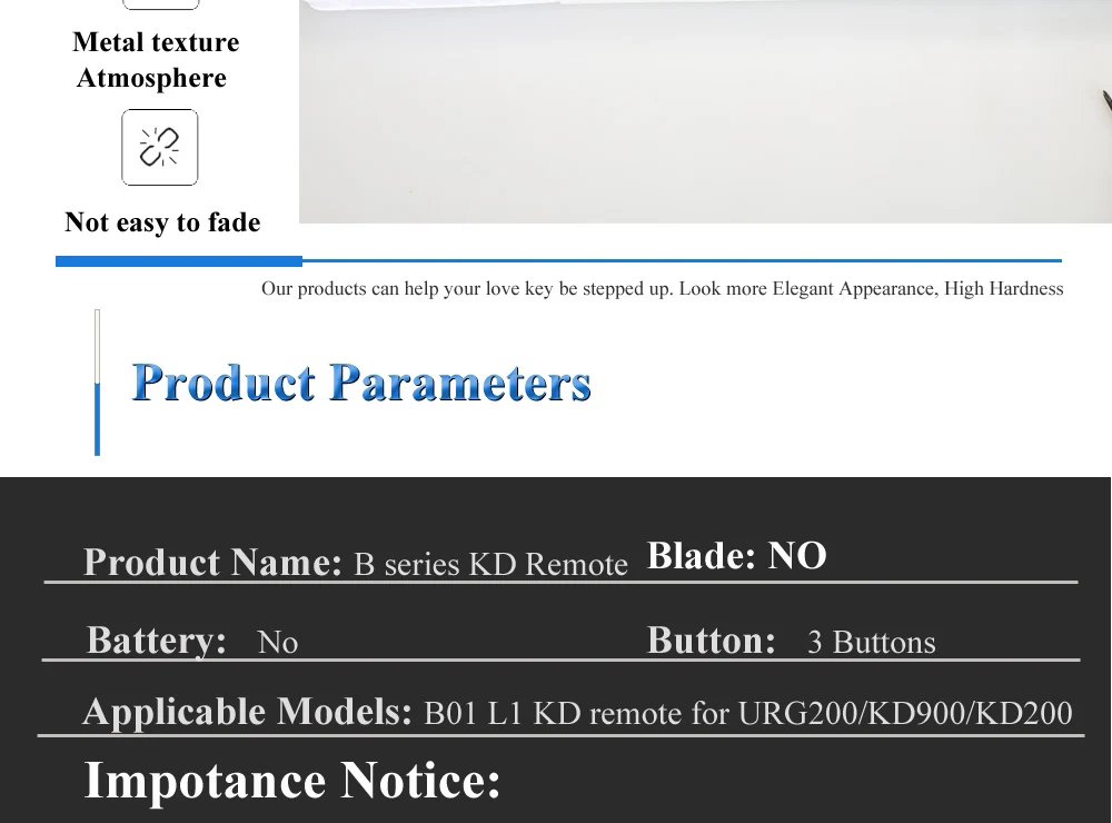 Keyforkess 5 pz/lotto B01 L1 KD chiave a distanza di serie B del bottone 3 per la macchina URG200/KD900/KD200 - H30e19f669f9e4010b017d8e0777f7a69e